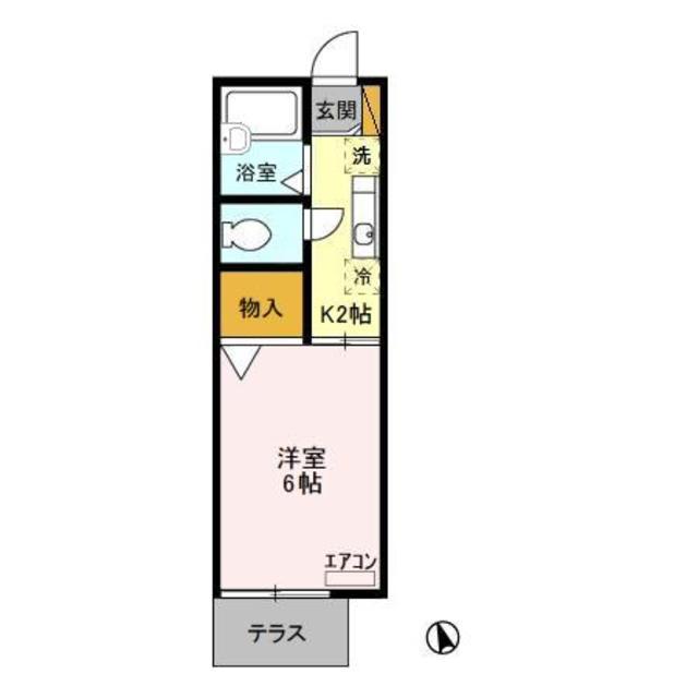ロイヤルコート壱番館(1K/1階)の間取り写真
