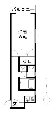 サンライフ(1K/2階)の間取り写真