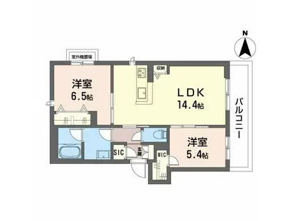 シャーメゾン ミモザ(2LDK/2階)の間取り写真