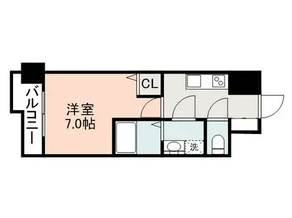 S-RESIDENCE加治屋町ACHIEVE(1K/6階)の間取り写真