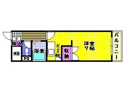 パインリバー1(1K/2階)の間取り写真