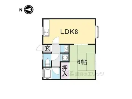 満田ハイツ(1LDK/2階)の間取り写真