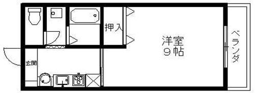 メルベーユ伊勢(1K/3階)の間取り写真