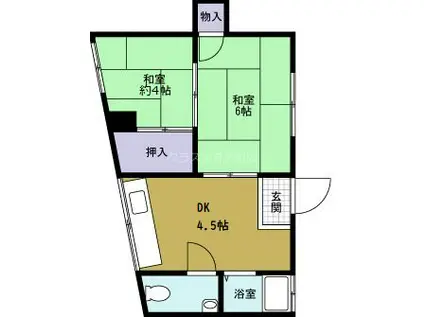 松下マンション(2DK/4階)の間取り写真