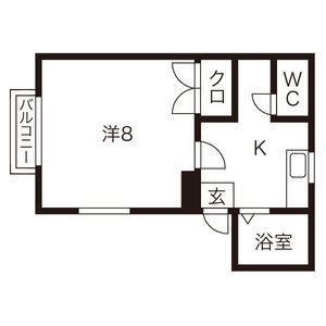 スカイタウンヨシダA(1K/2階)の間取り写真
