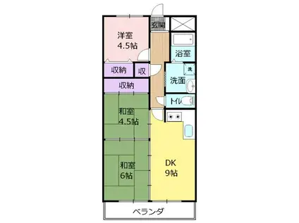 パークサイドヒルズ(3DK/4階)の間取り写真