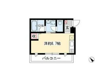 SUCCESSII(ワンルーム/2階)の間取り写真