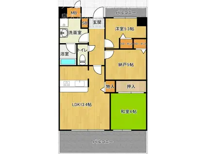 ジョイフル寿(2SLDK/4階)の間取り写真