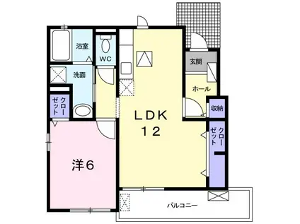 イーハトーブ II(1LDK/1階)の間取り写真
