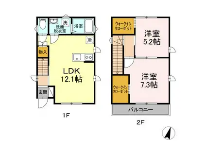ラファイユ館坂橋(2LDK/1階)の間取り写真