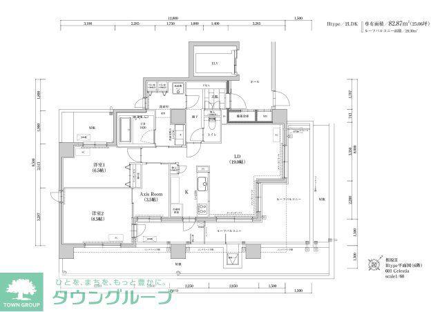THE TEN GOOD 祖原II(2SLDK/6階)の間取り写真