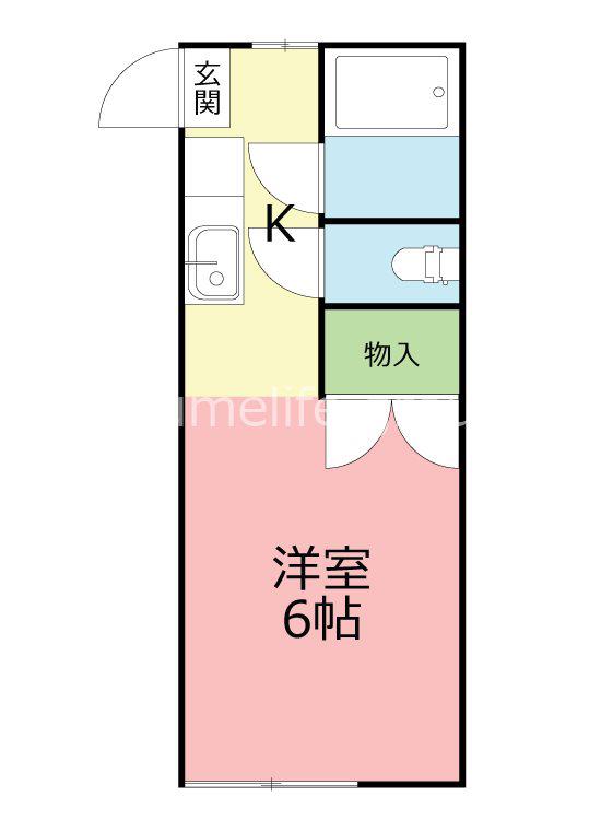 山瀬ハイツ(1K/1階)の間取り写真