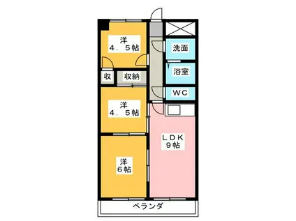 リパルティーレ津新町(3LDK/4階)の間取り写真