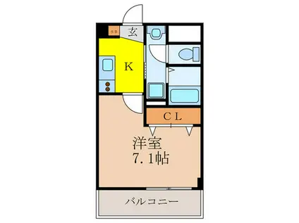 CASA XII(1K/5階)の間取り写真