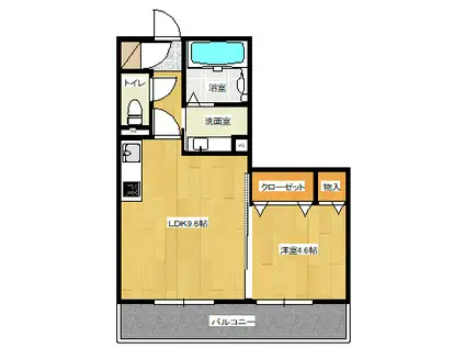 パークヴィラ合志II(1LDK/2階)の間取り写真