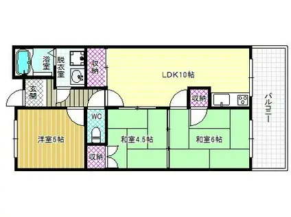 ベルベ田中(3LDK/3階)の間取り写真