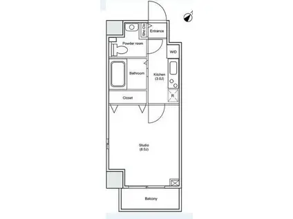 ベルペトラ(1K/1階)の間取り写真
