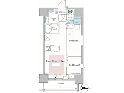 アーバネックス錦糸公園II(2LDK/5階)の間取り写真