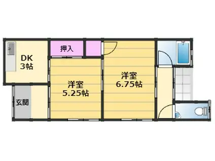 信太山ハウス5号館(2DK/1階)の間取り写真