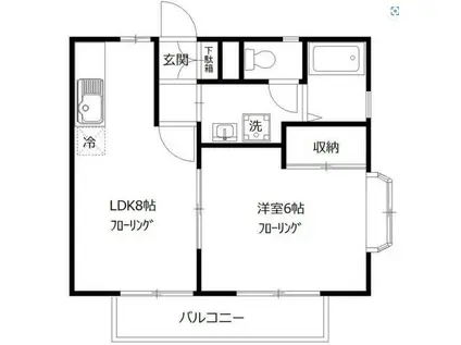 テクノハイツサトウ(1LDK/2階)の間取り写真