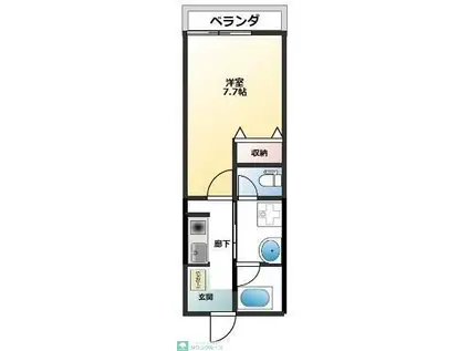 センターパーク馬橋(1K/1階)の間取り写真