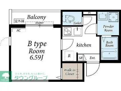 リブリ 花水木 DREI(1K/2階)の間取り写真