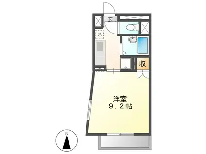 メルベーユⅠ(1K/3階)の間取り写真