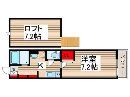エクセラン馬橋ウエスト(1K/3階)の間取り写真