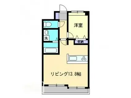 ウイングコート高松(1LDK/5階)の間取り写真