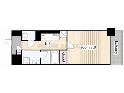 リヴシティ浅間町(1K/7階)の間取り写真