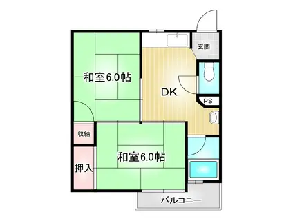 新栄マンション(2DK/2階)の間取り写真
