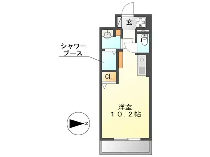 N.S ZEAL大曽根(ワンルーム/8階)の間取り写真