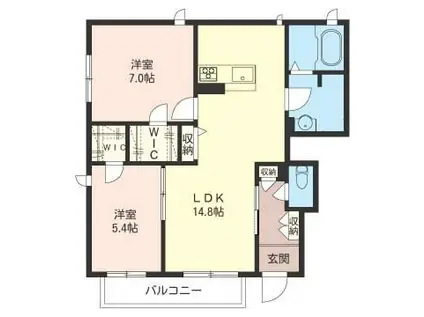 ライフパークIII(2LDK/1階)の間取り写真