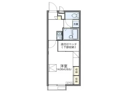 レオパレス辻九第三(1K/2階)の間取り写真