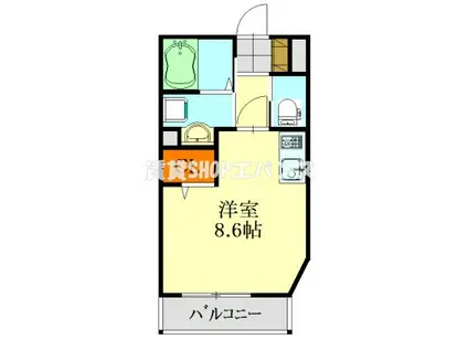 LA SUA CASA.SII(ワンルーム/2階)の間取り写真
