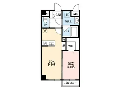 グレース長嶺南(1LDK/2階)の間取り写真