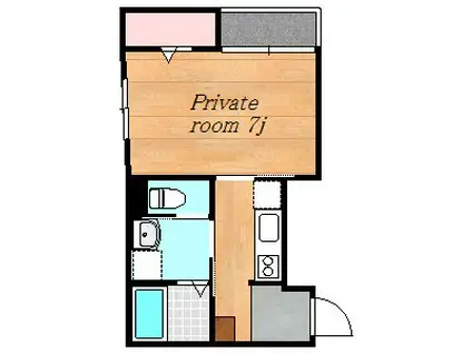 シャトーアベニール(1K/2階)の間取り写真