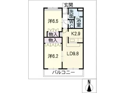 コーポ砂田(2LDK/1階)の間取り写真