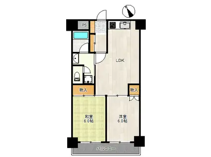 レクシア守口(2LDK/4階)の間取り写真