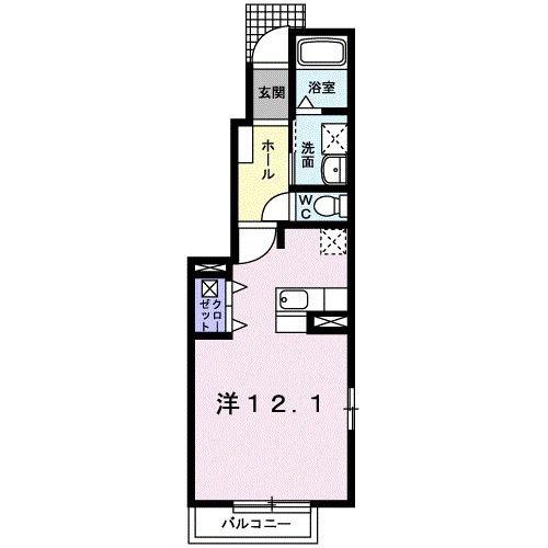 セレーノ(ワンルーム/1階)の間取り写真