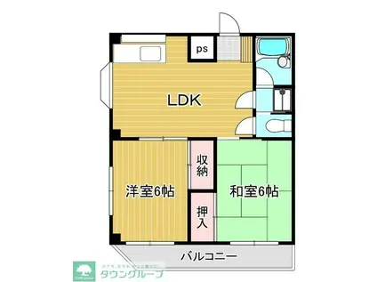 カーサ セレッソ(2DK/2階)の間取り写真