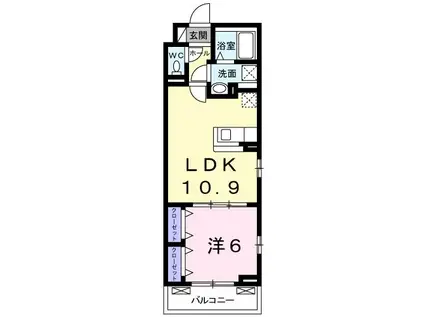 FELICITE(1LDK/3階)の間取り写真