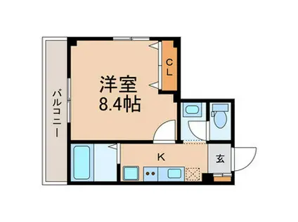 エクシードKS(1K/2階)の間取り写真