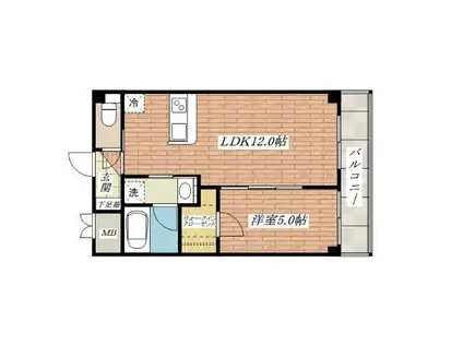 グランシーマそうじじ(1LDK/2階)の間取り写真