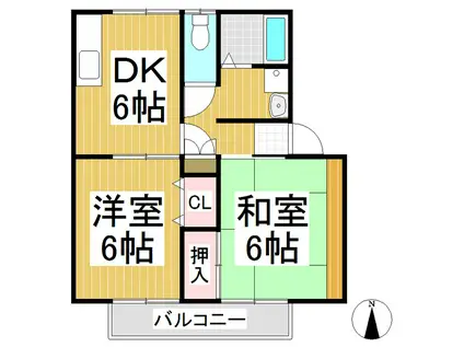 サンガーデン丹波島東館(2DK/1階)の間取り写真