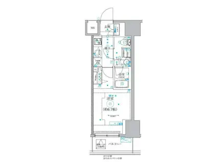 ジェノビア麻布十番グリーンヴェール(1K/4階)の間取り写真