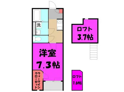 WIN BOOM(1K/1階)の間取り写真