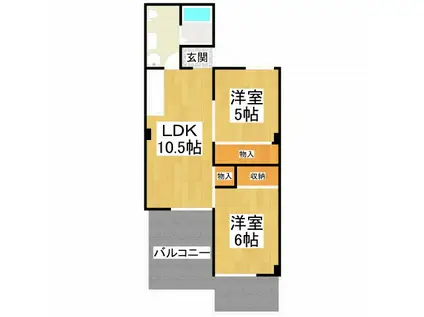 バッハレジデンス深井(2LDK/5階)の間取り写真