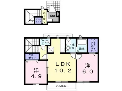 それいゆIII(2LDK/2階)の間取り写真