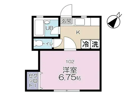 グレース(1K/1階)の間取り写真